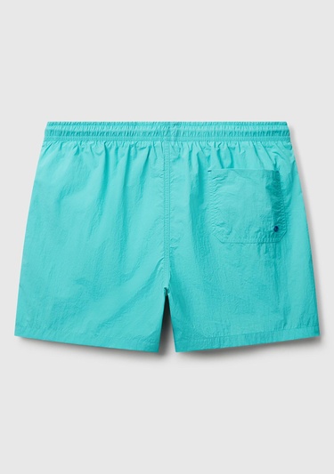  Erkek Açık Mavi Arkası Cep Detaylı Büzgü İpli Deniz Şortu