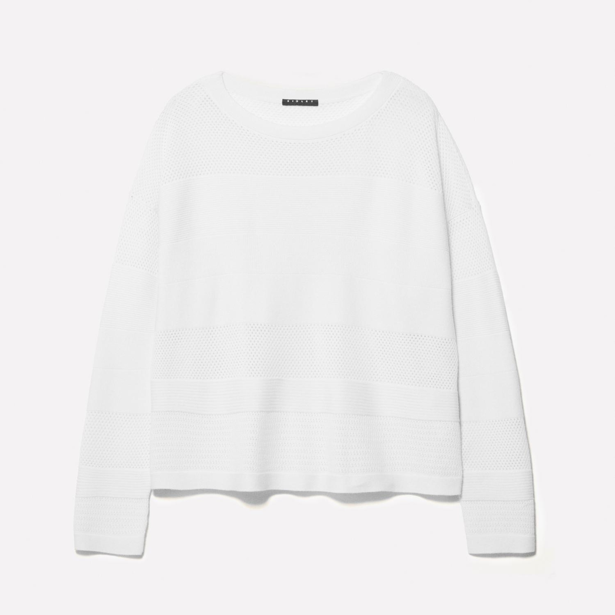 Kadın Bej Viskoz Karışımlı Şerit Efektli Kayık Yaka Kazak