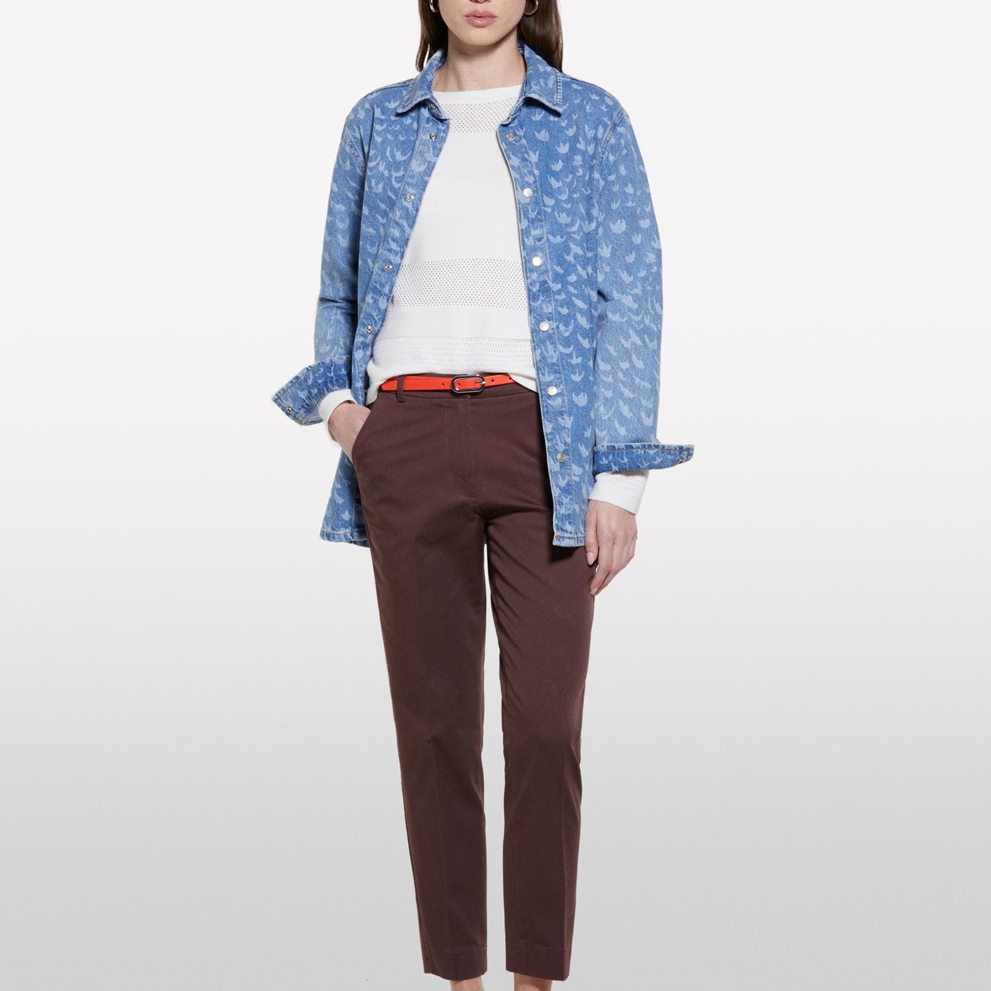 Kadın Bej Viskoz Karışımlı Şerit Efektli Kayık Yaka Kazak