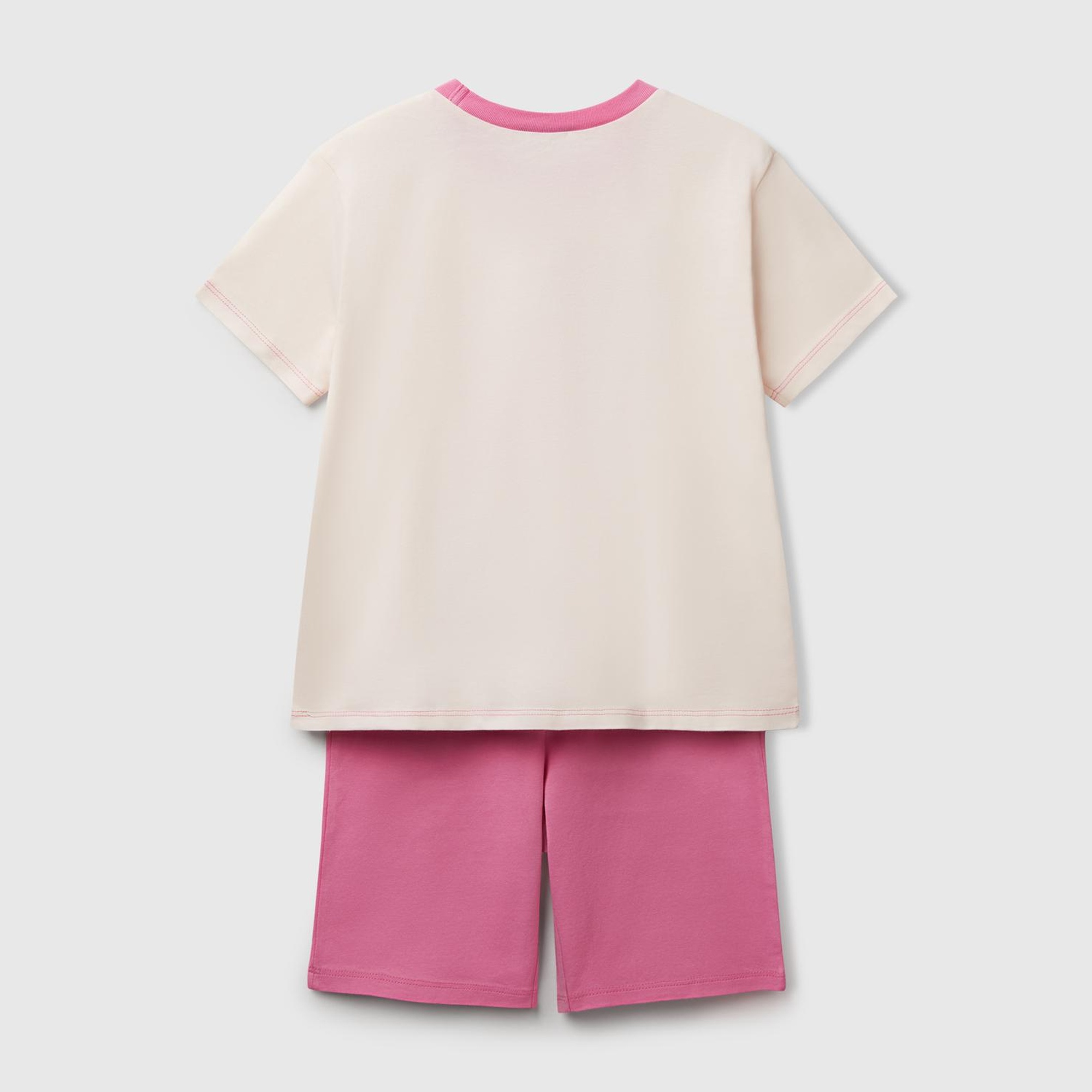 Erkek Çocuk Pembe Yazı Baskılı T-Shirt ve Şort Pijama Takım