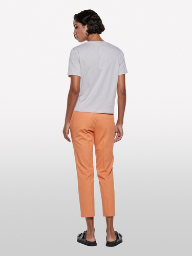  Kadın Gri %100 Pamuk Baskılı Bisiklet Yaka Regular Fit T-Shirt