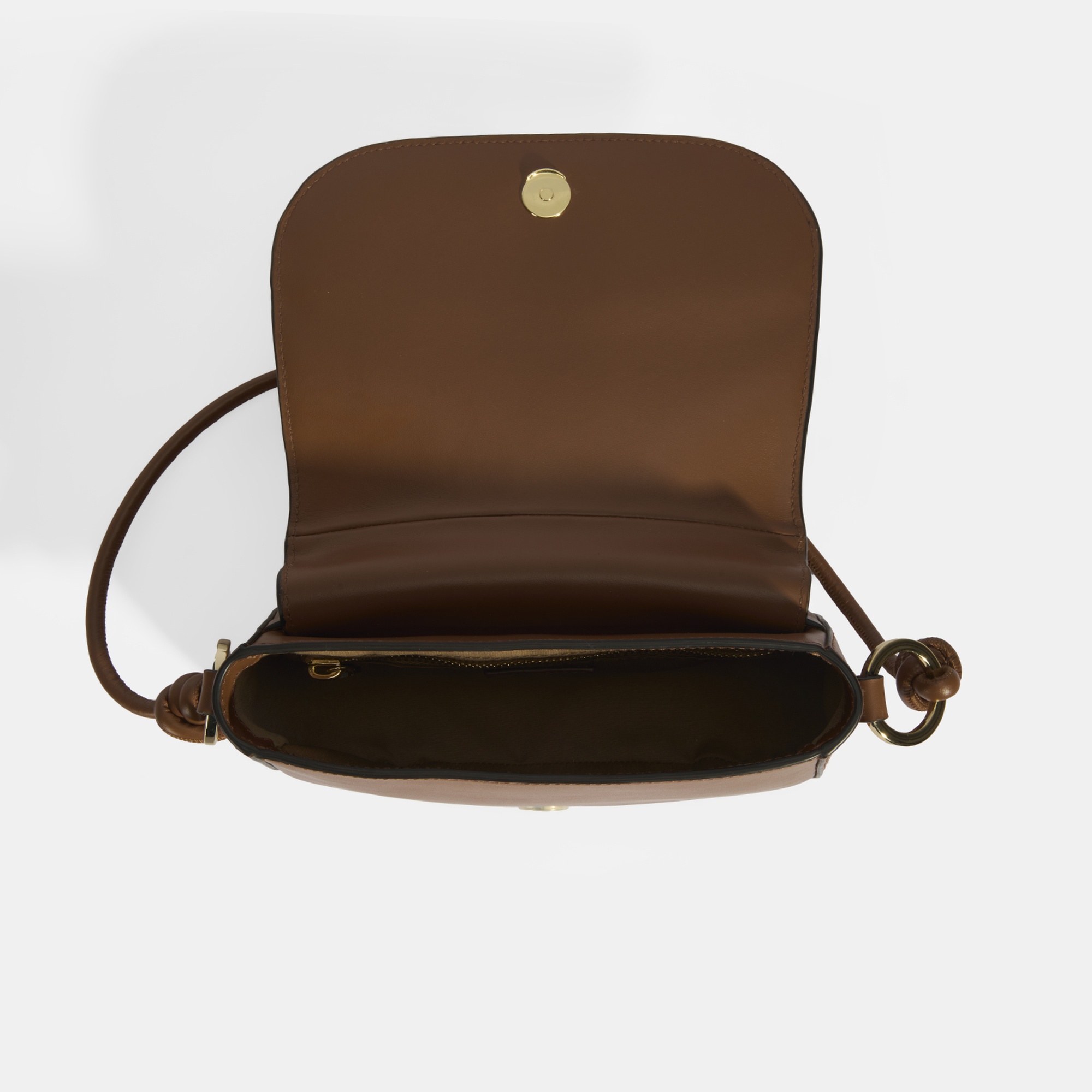 Kadın Düğüm Askılı Konyak Deri Omuz Çantası