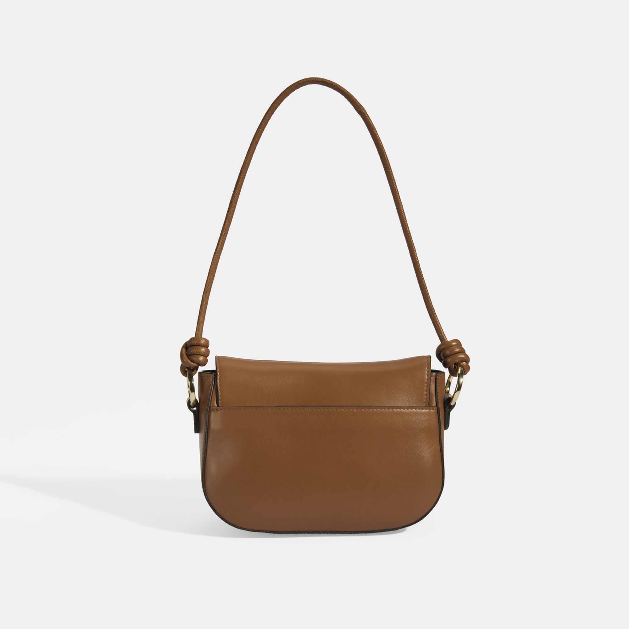 Kadın Düğüm Askılı Konyak Deri Omuz Çantası