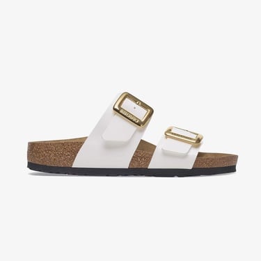  Birkenstock Sydney Cushion Buckle Bf Patent Kadın Beyaz Terlik