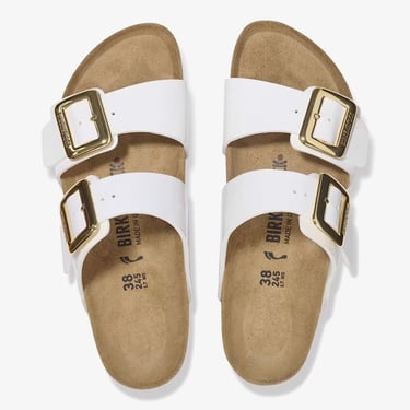  Birkenstock Sydney Cushion Buckle Bf Patent Kadın Beyaz Terlik