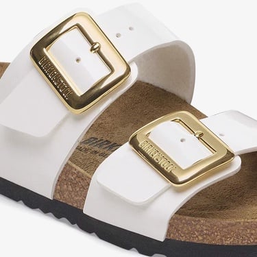  Birkenstock Sydney Cushion Buckle Bf Patent Kadın Beyaz Terlik