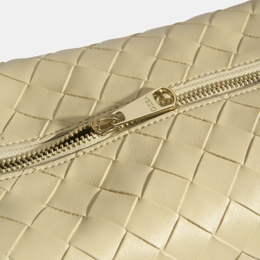  Kadın Bej Örgü Baskılı Omuz Çantası