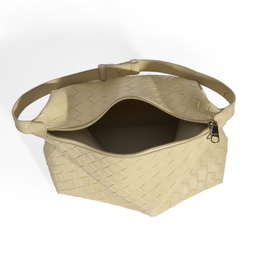  Kadın Bej Örgü Baskılı Omuz Çantası