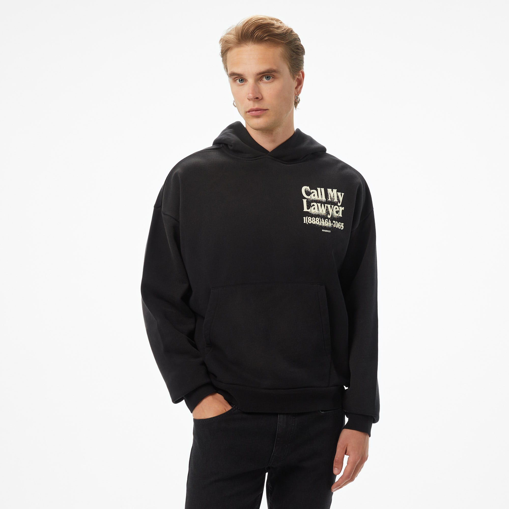  The Market 'Call My Lawyer' Erkek Siyah Sweatshirt