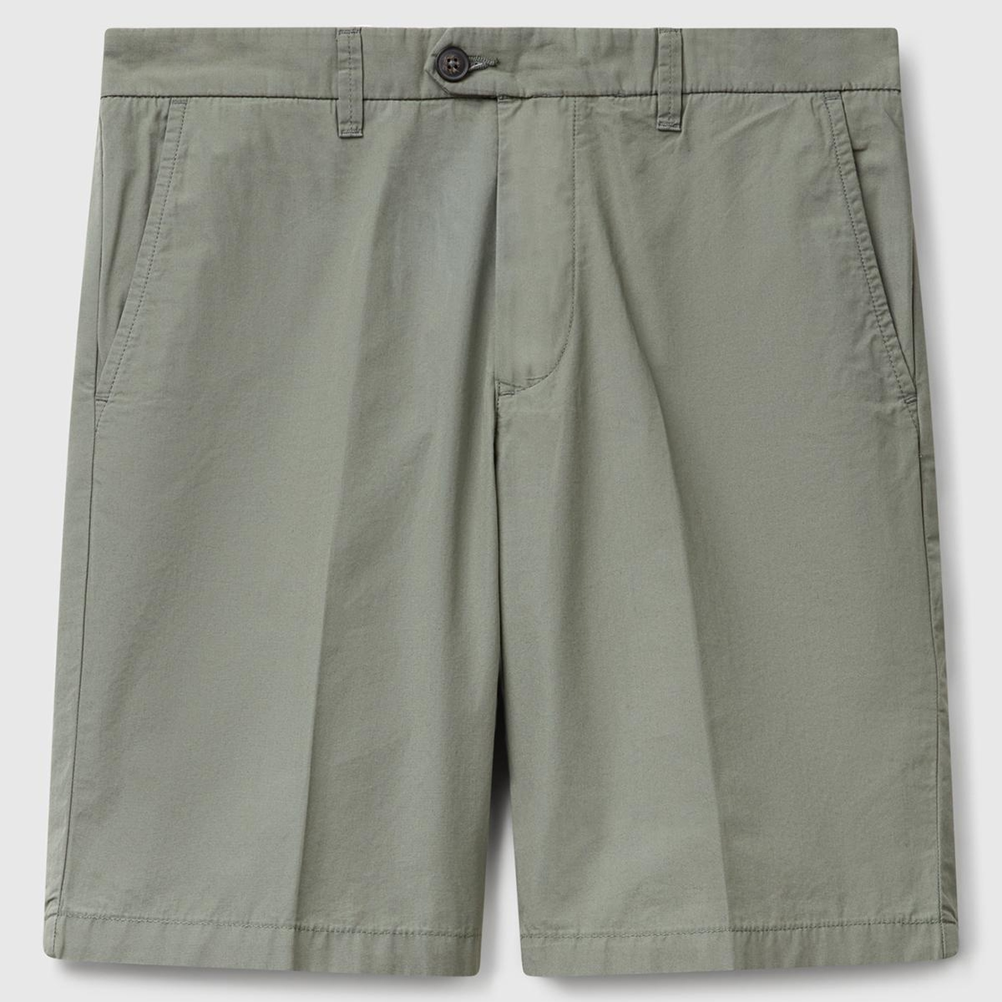 Erkek Soluk Yeşil %100 Koton Paraşüt Kumaş Bermuda Şort