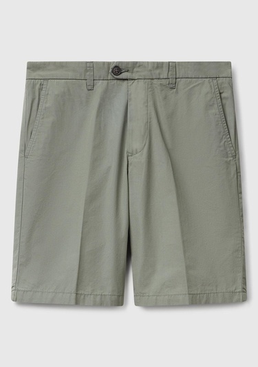  Erkek Soluk Yeşil %100 Koton Paraşüt Kumaş Bermuda Şort