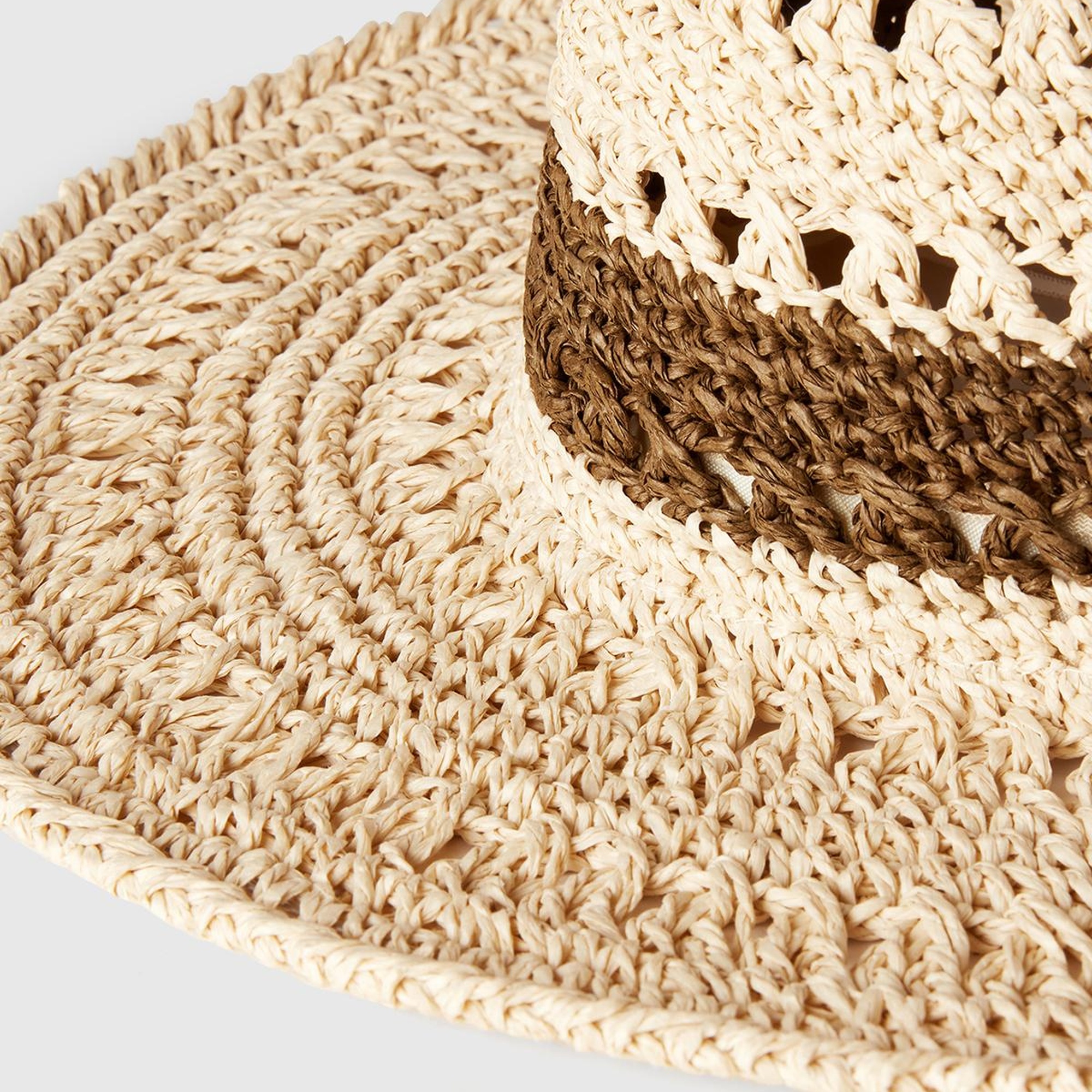 Kadın Taş Rengi Hasır Şapka