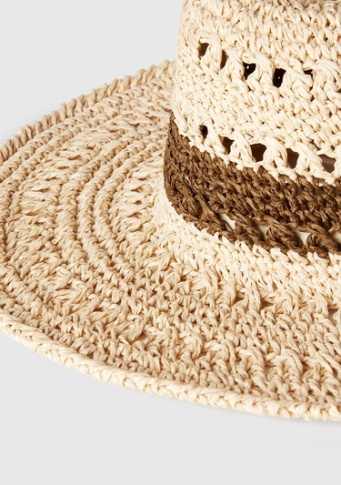  Kadın Taş Rengi Hasır Şapka