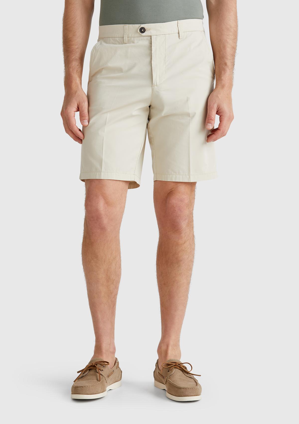  Erkek Taş Rengi %100 Koton Paraşüt Kumaş Bermuda Şort