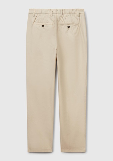  Erkek Taş Rengi %100 Koton Paraşüt Kumaş Slim Fit Chino Pantolon