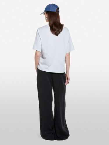  Kadın Gri %100 Pamuk Baskılı Bisiklet Yaka Regular Fit T-Shirt