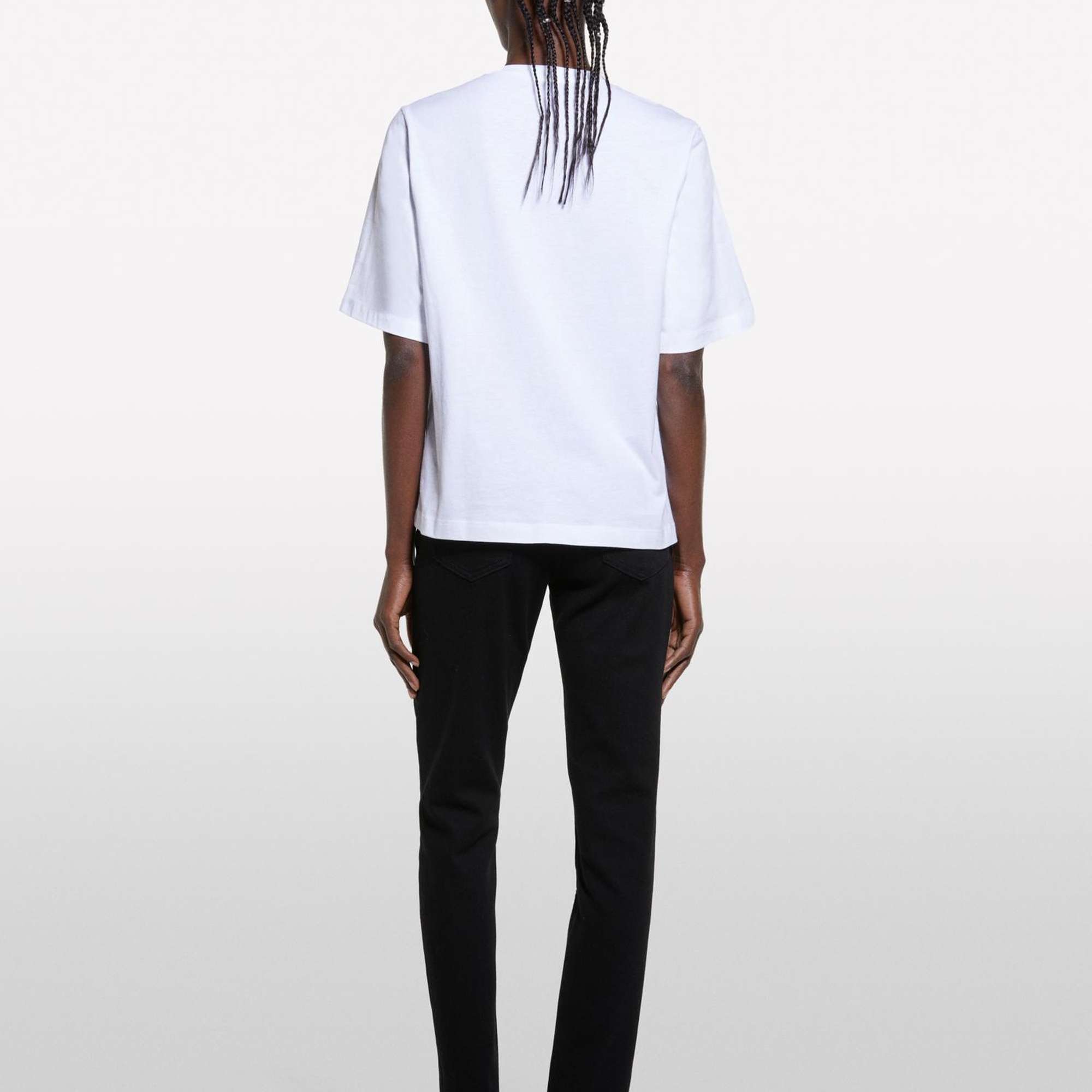 Kadın Beyaz Mix %100 Pamuk Baskılı Bisiklet Yaka Regular Fit T-Shirt