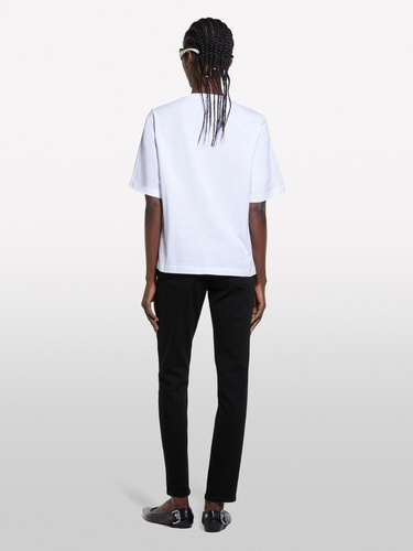  Kadın Beyaz Mix %100 Pamuk Baskılı Bisiklet Yaka Regular Fit T-Shirt