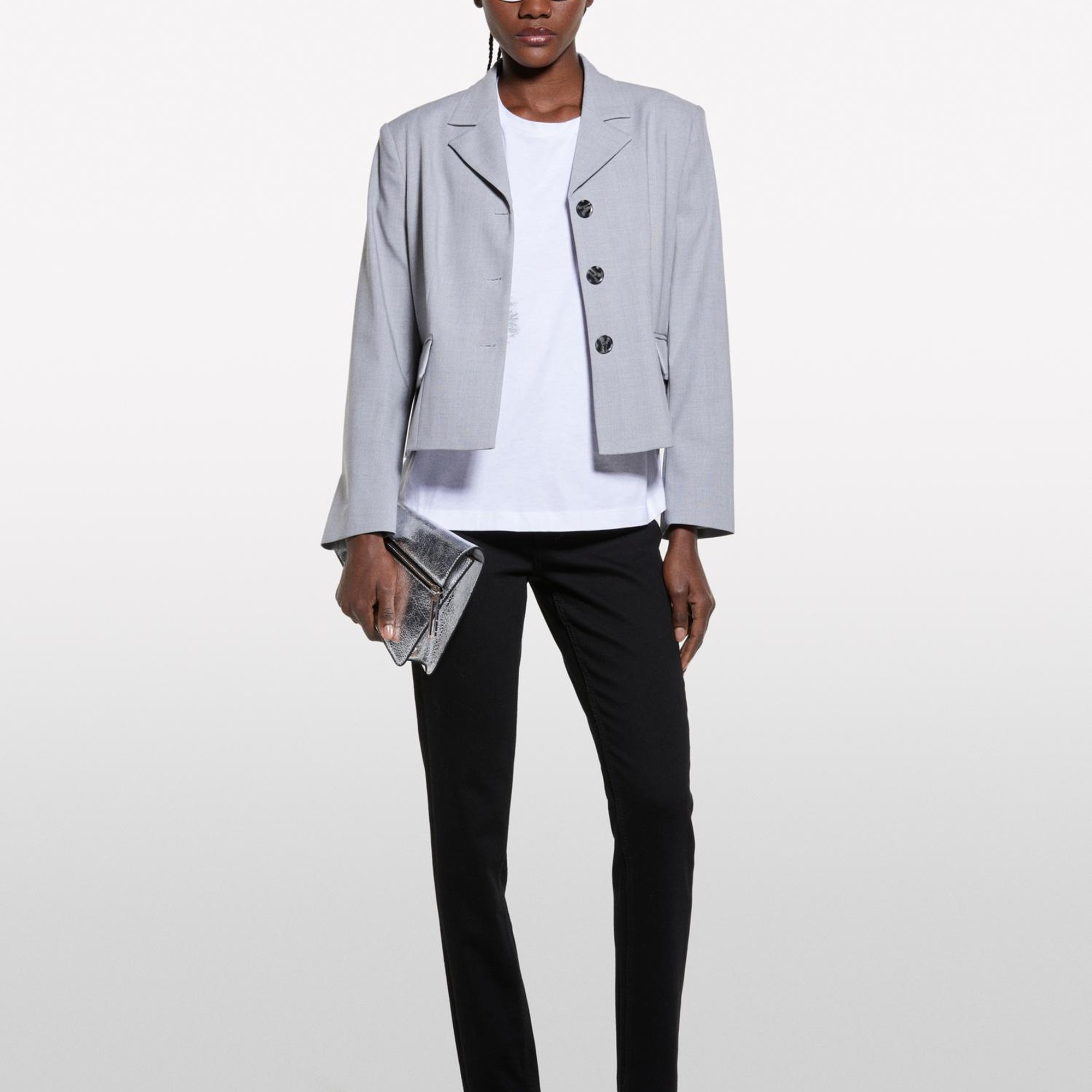 Kadın Beyaz Mix %100 Pamuk Baskılı Bisiklet Yaka Regular Fit T-Shirt