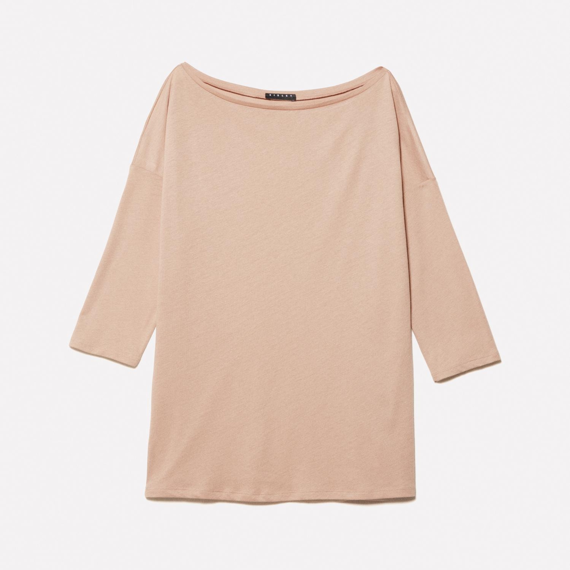 Kadın Sütlü Kahve Modal Karışımlı Kayık Yaka Regular Fit T-Shirt