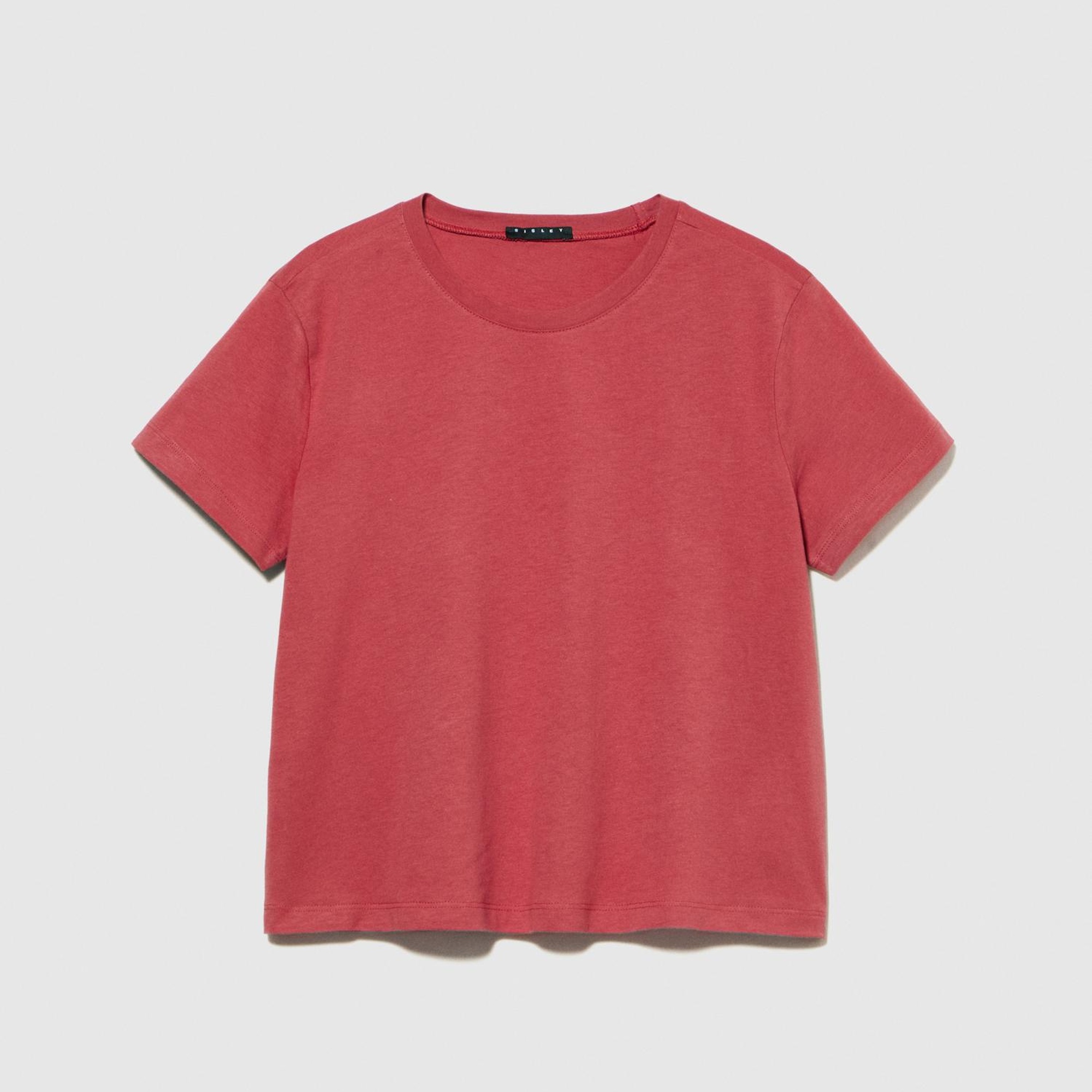 Kadın Koyu Pembe %100 Pamuk Bisiklet Yaka Boxy Fit T-Shirt