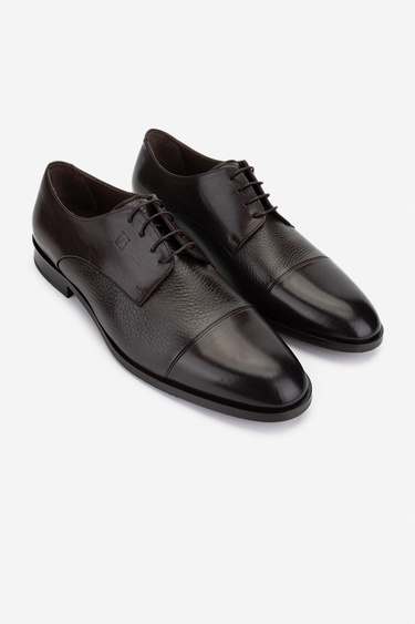  Valmenti Erkek Hakiki Deri Kahverengi Klasik Ayakkabı