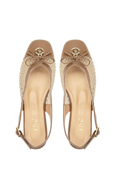  Tamer Tanca Kadın Deri & Tekstil Bej Babet Ayakkabı