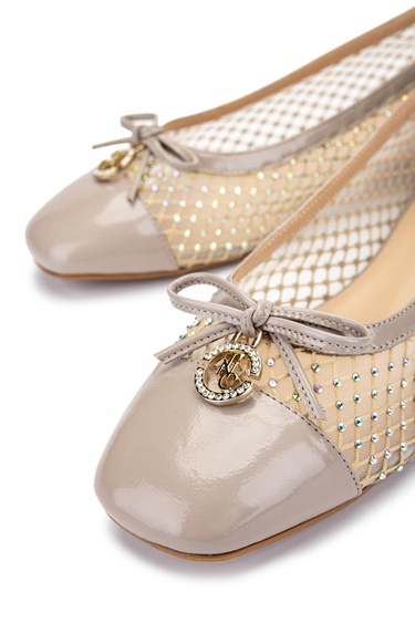  Tamer Tanca Kadın Deri & Tekstil Bej Babet Ayakkabı