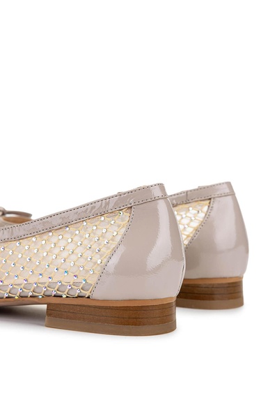  Tamer Tanca Kadın Deri & Tekstil Bej Babet Ayakkabı