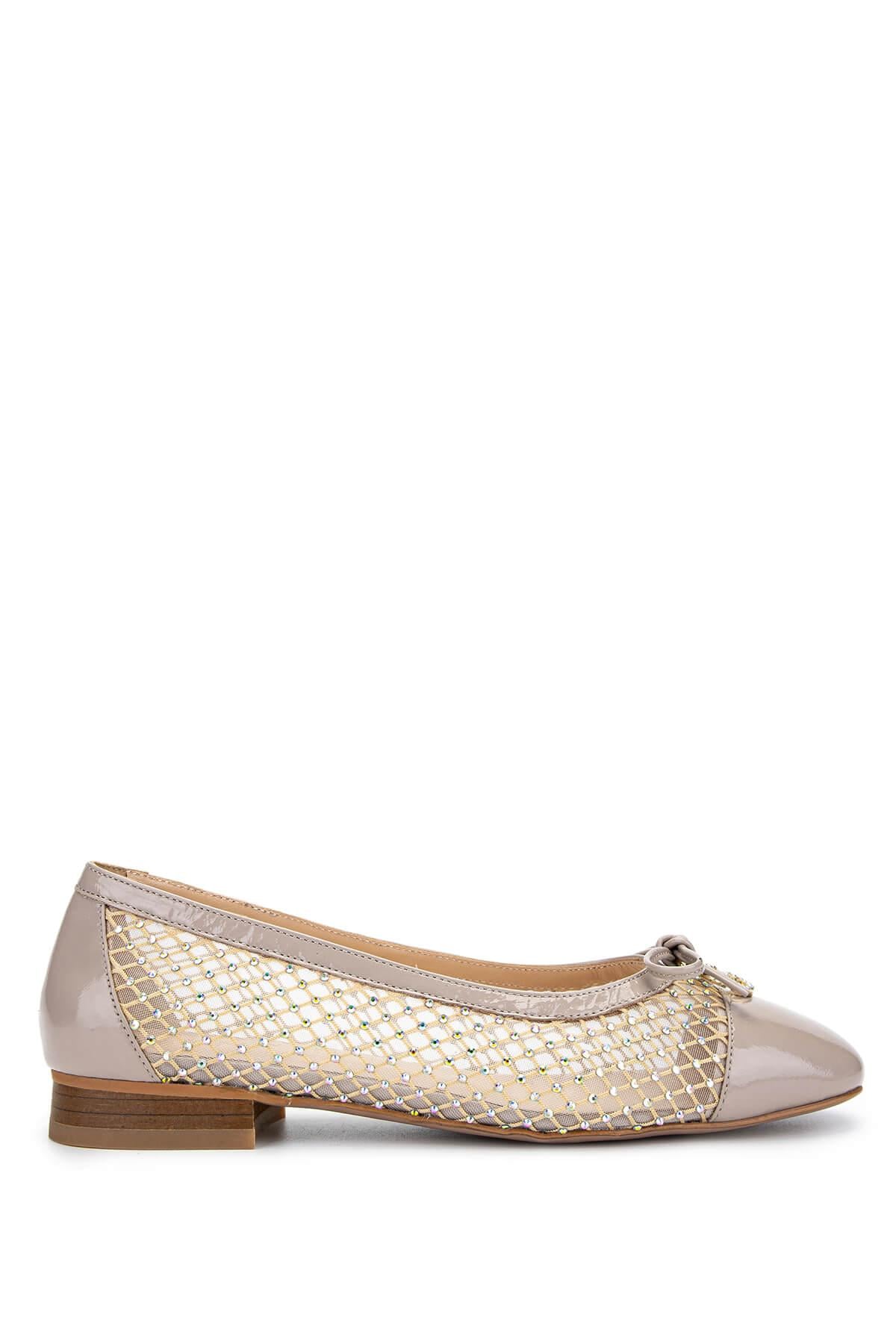  Tamer Tanca Kadın Deri & Tekstil Bej Babet Ayakkabı