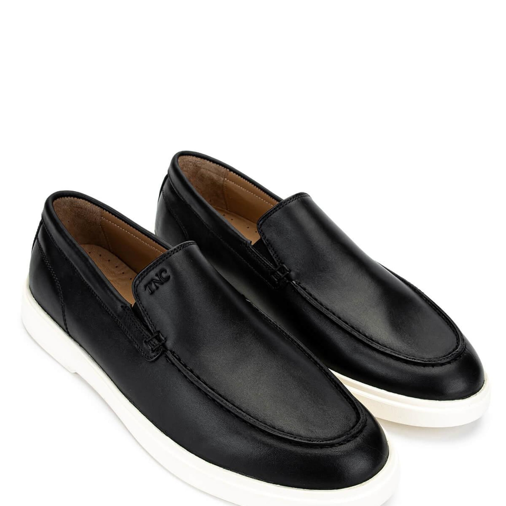Tamer Tanca Erkek Hakiki Deri Siyah Deri Loafer Ayakkabı