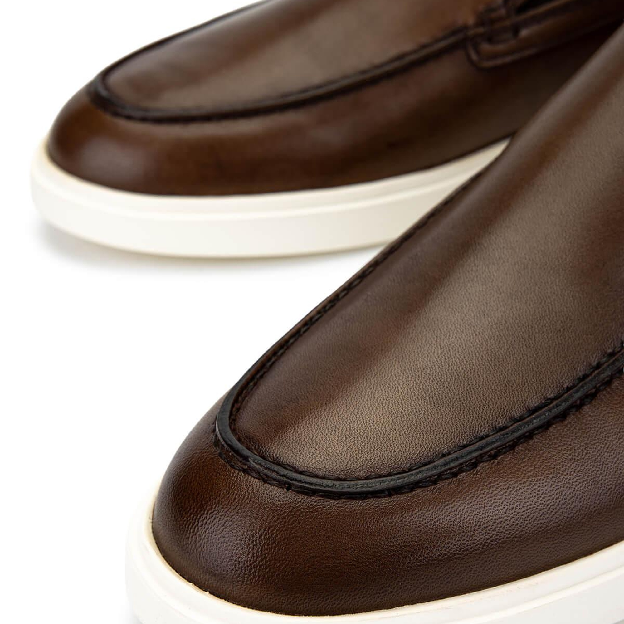 Tamer Tanca Erkek Hakiki Deri Kahverengi Loafer Ayakkabı