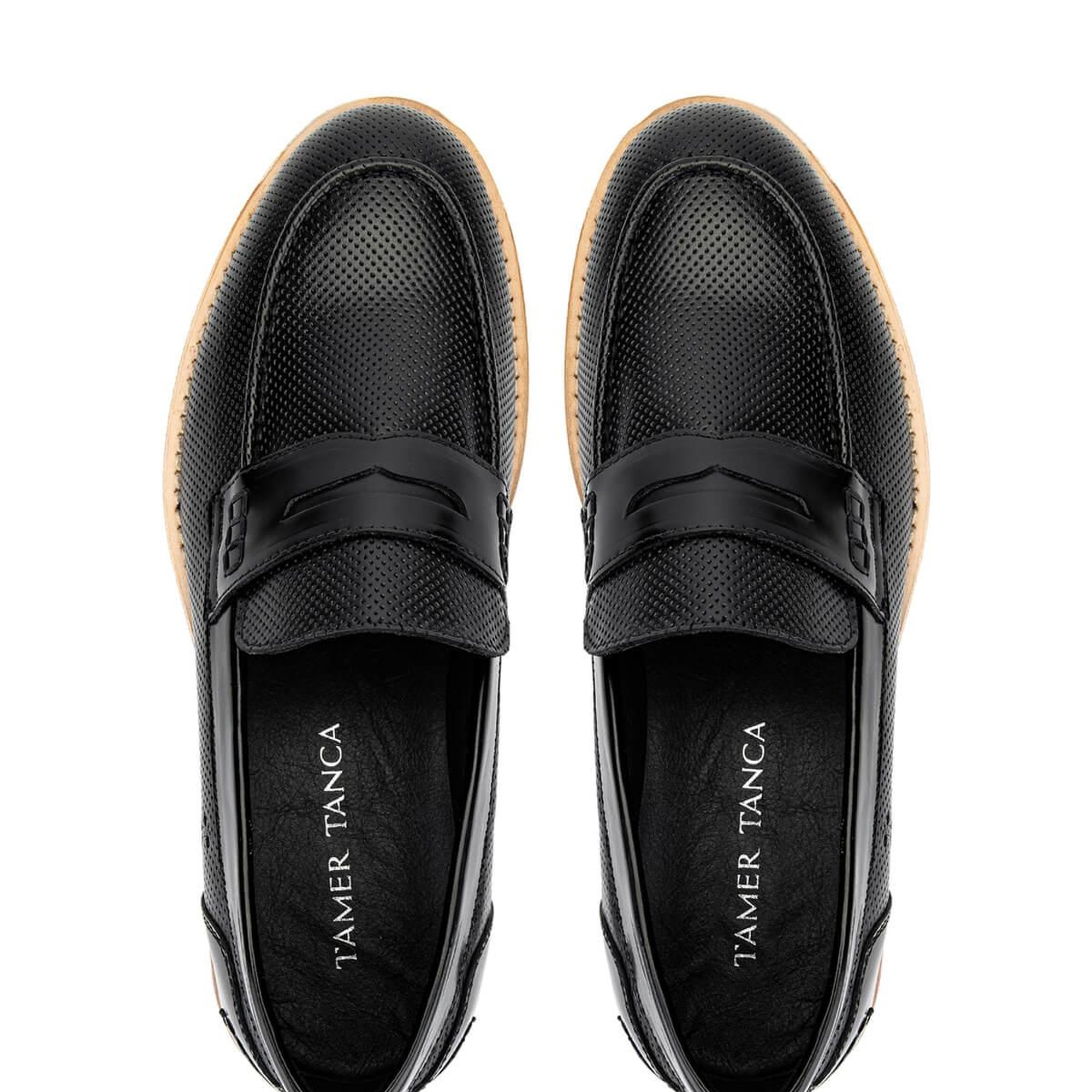 Tamer Tanca Erkek Hakiki Deri Siyah Loafer Ayakkabı