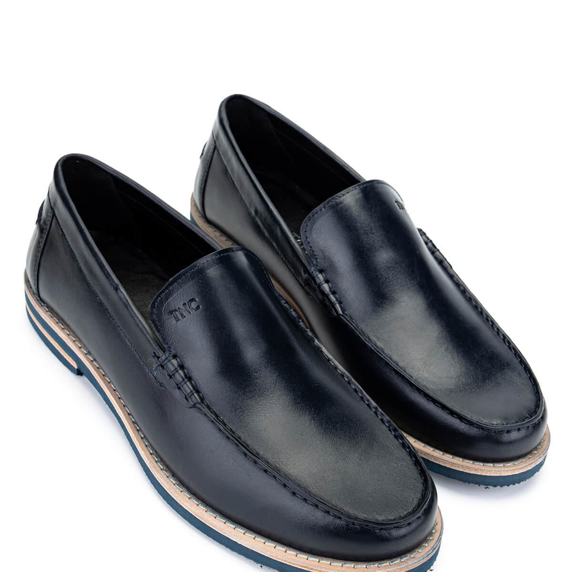 Tamer Tanca Erkek Hakiki Deri Lacivert Loafer Ayakkabı