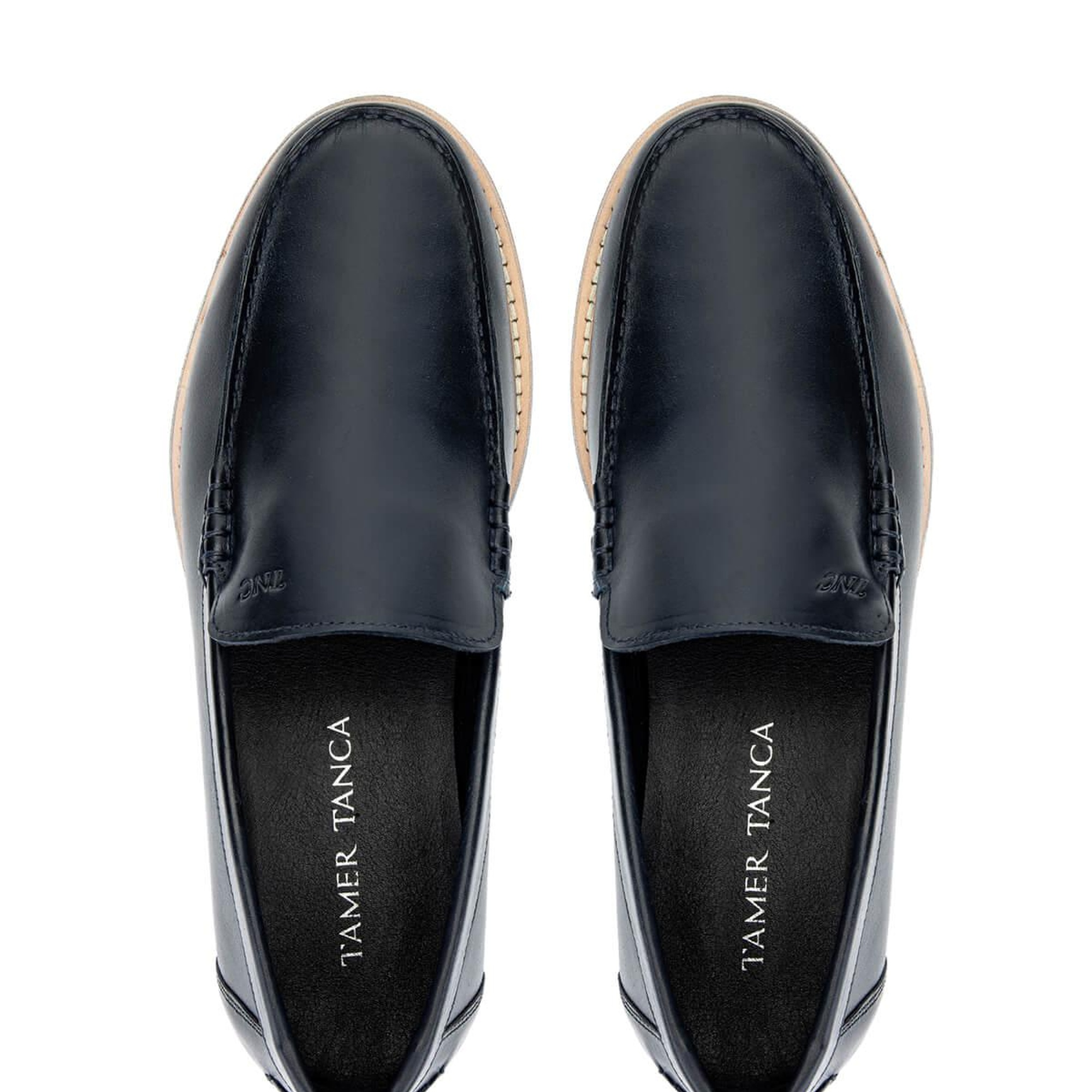 Tamer Tanca Erkek Hakiki Deri Lacivert Loafer Ayakkabı