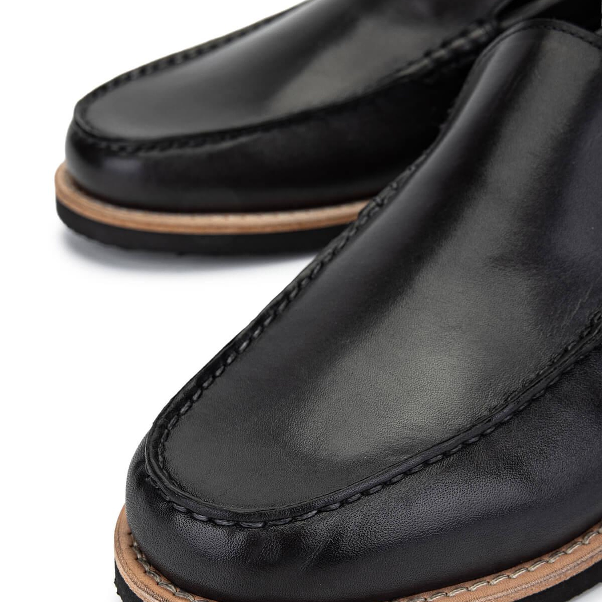 Tamer Tanca Erkek Hakiki Deri Siyah Loafer Ayakkabı