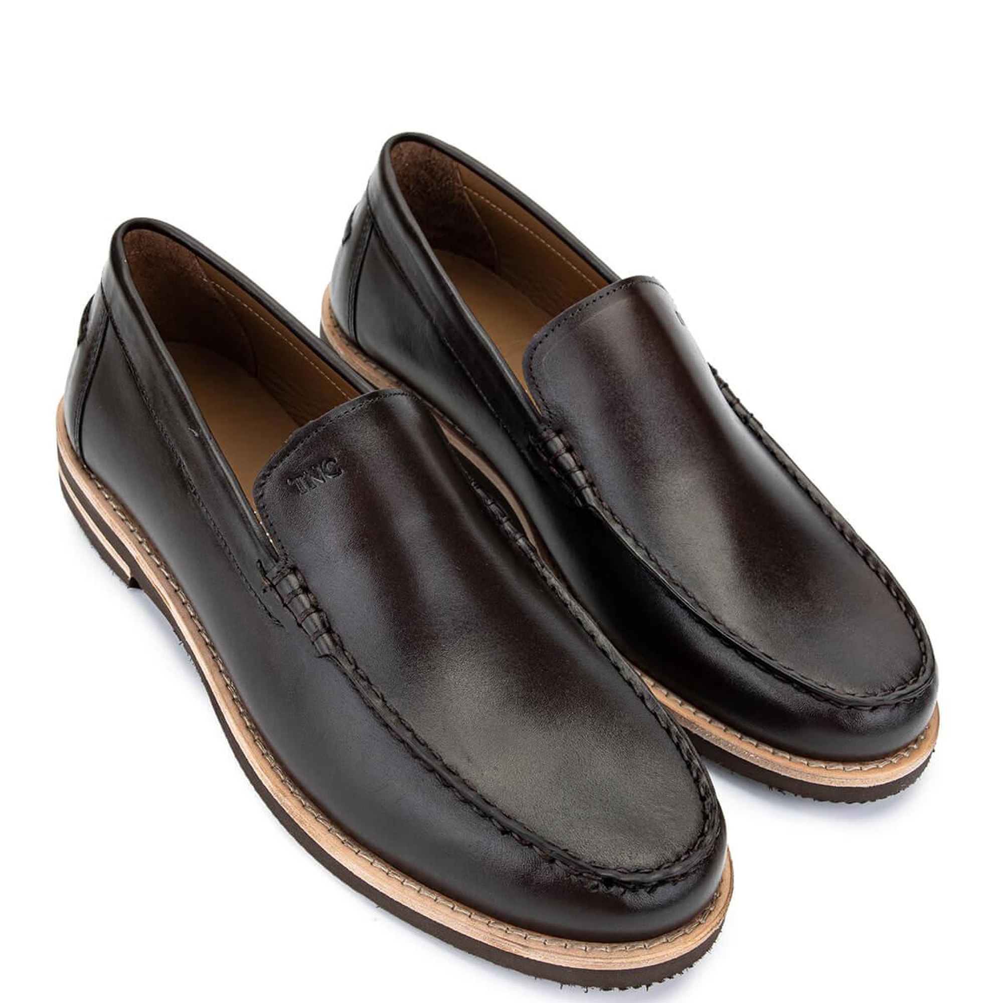 Tamer Tanca Erkek Hakiki Deri Kahverengi Loafer Ayakkabı