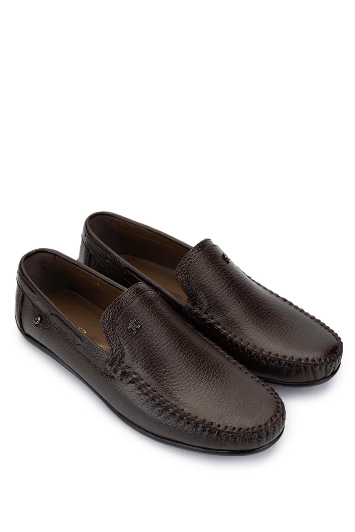 Tamer Tanca Tamer Tanca Erkek Hakiki Deri Kahverengi Loafer Ayakkabı Casual Ayakkabı | FashFed Kahverengi - 4. görsel