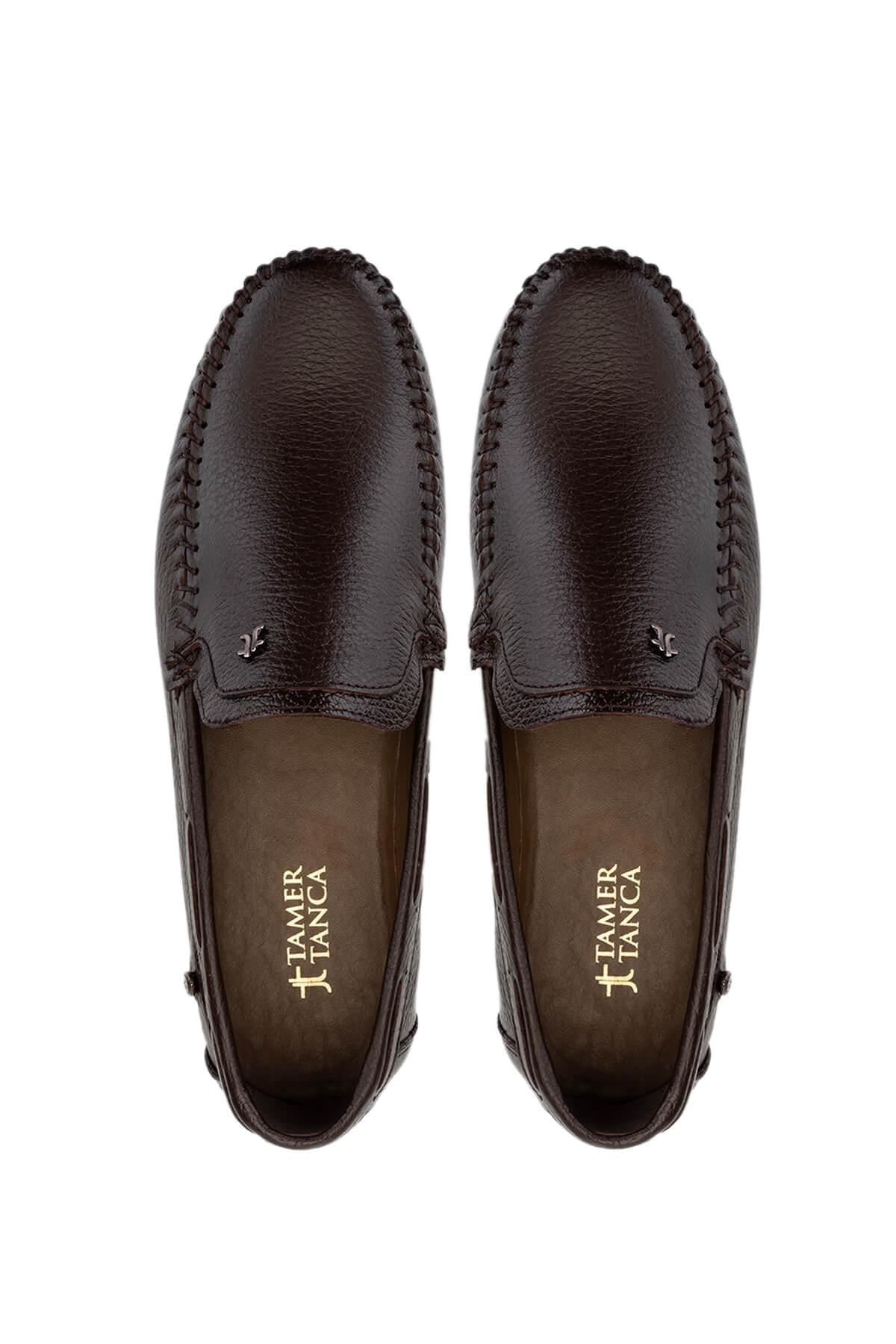 Tamer Tanca Tamer Tanca Erkek Hakiki Deri Kahverengi Loafer Ayakkabı Casual Ayakkabı | FashFed Kahverengi - 6. görsel