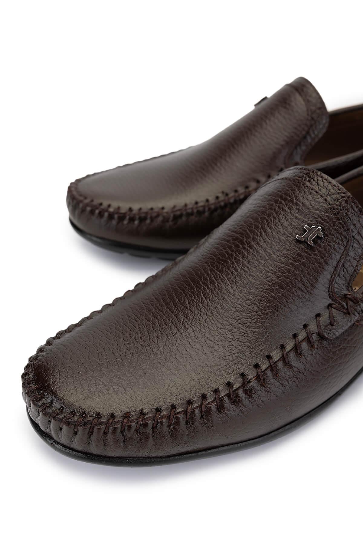 Tamer Tanca Tamer Tanca Erkek Hakiki Deri Kahverengi Loafer Ayakkabı Casual Ayakkabı | FashFed Kahverengi - 3. görsel