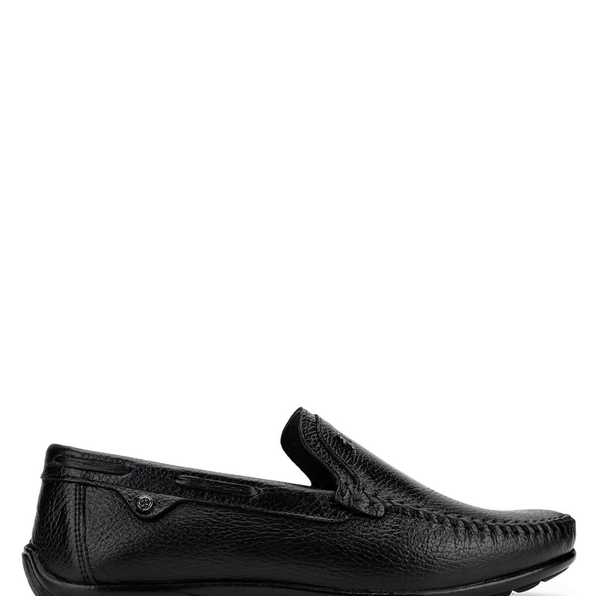 Tamer Tanca Erkek Hakiki Deri Siyah Floter Loafer Ayakkabı