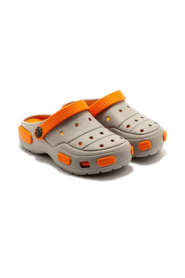  Juli Çocuk Sabo Terlik Gri Turuncu 30/35