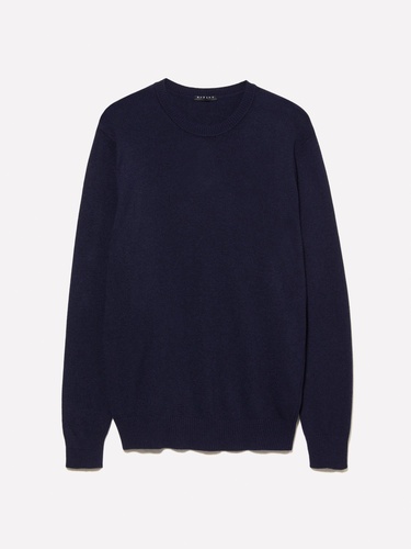  Erkek Lacivert Kaşmir Karışımlı Bisiklet Yaka Kazak