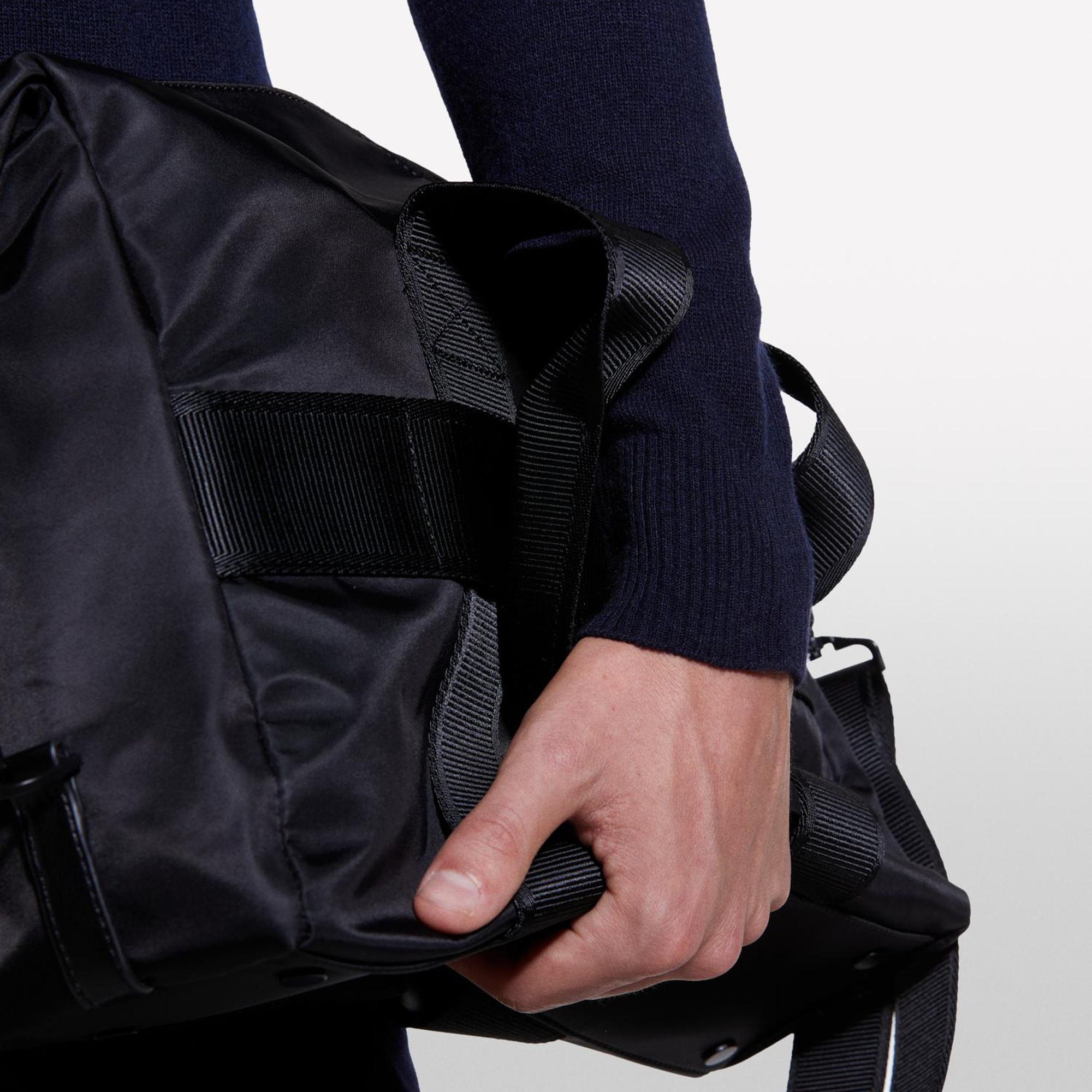 Erkek Lacivert Kaşmir Karışımlı Bisiklet Yaka Kazak