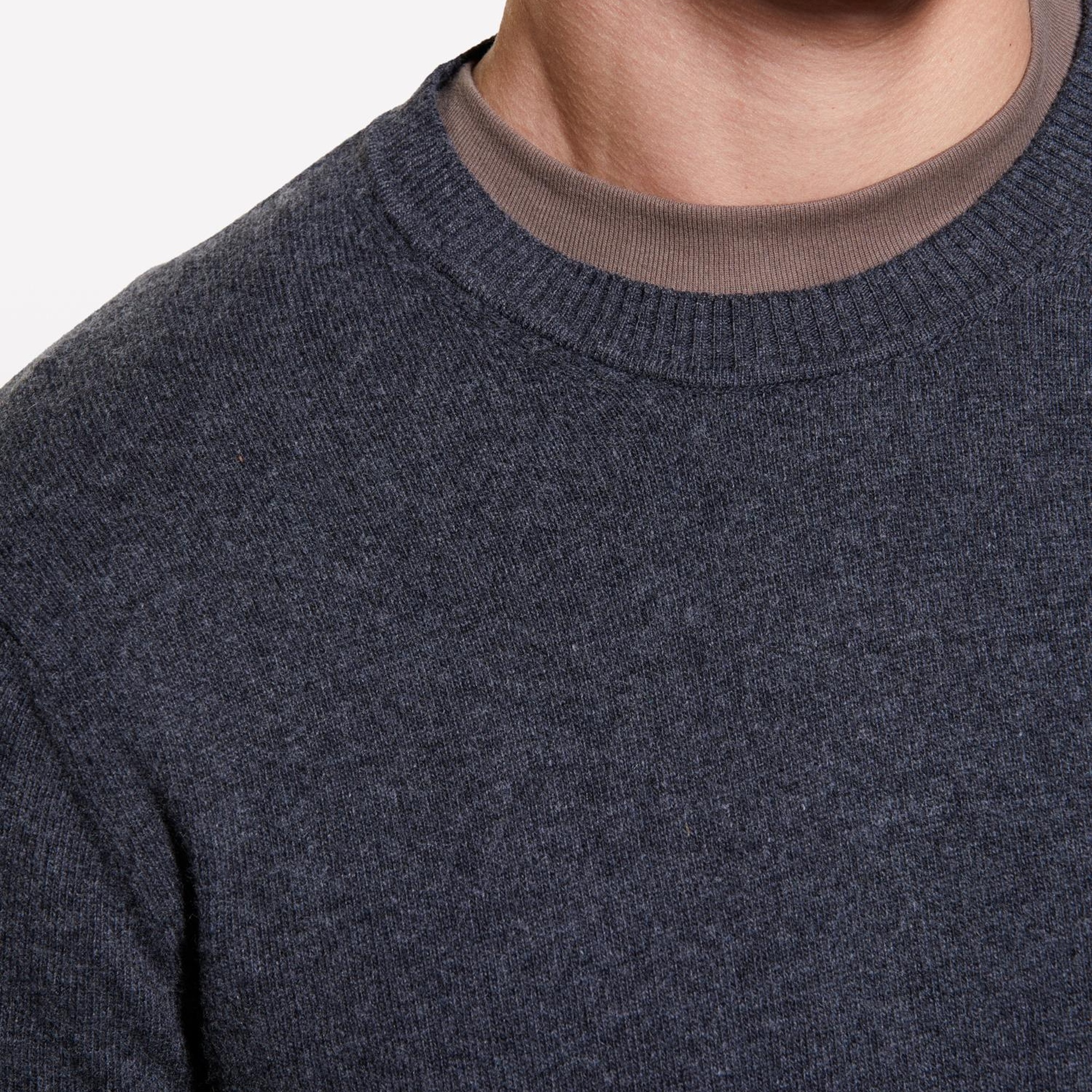 Erkek Antrasit Kaşmir Karışımlı Bisiklet Yaka Kazak