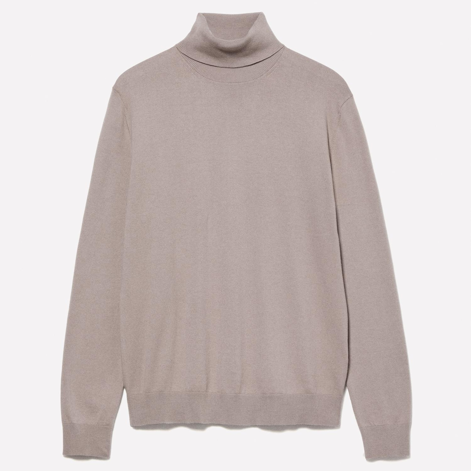 Erkek Deve Tüyü Koton Karışımlı Dik Yaka Kazak