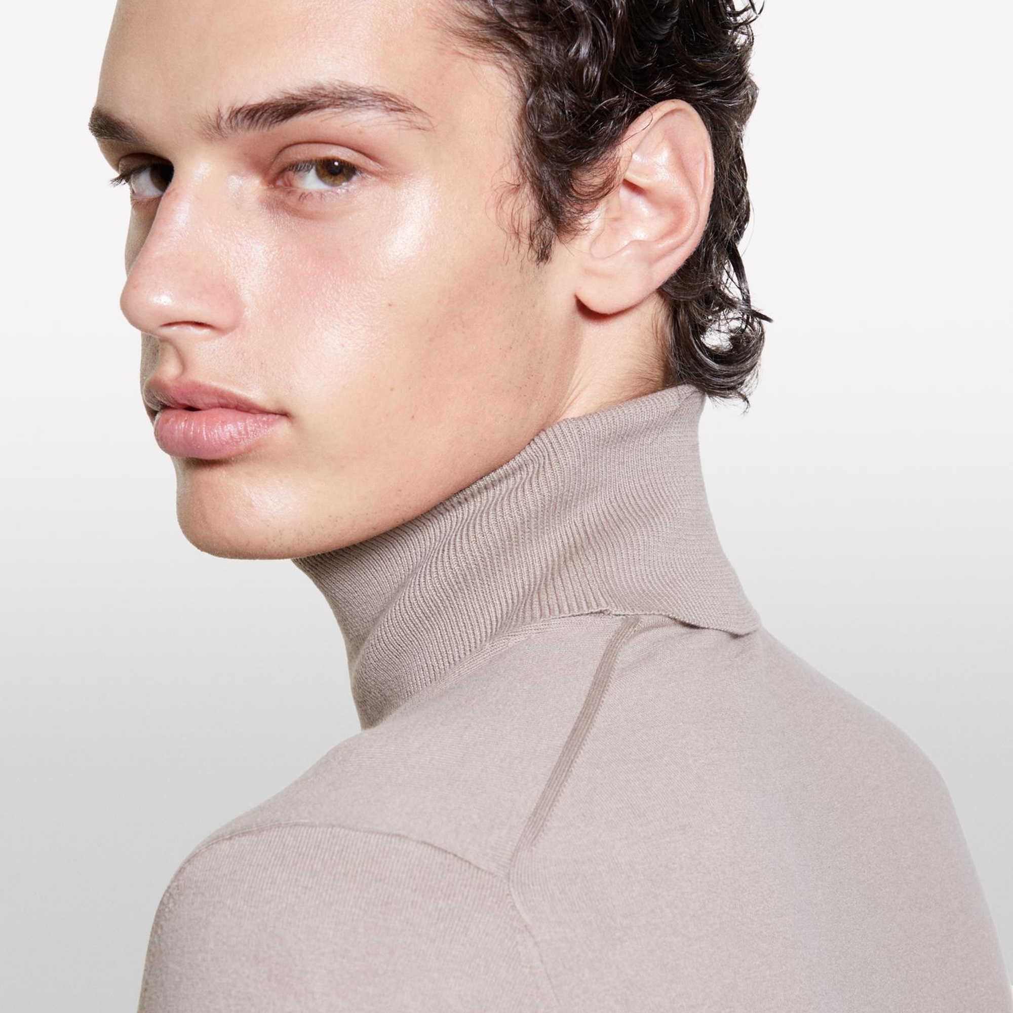 Erkek Deve Tüyü Koton Karışımlı Dik Yaka Kazak