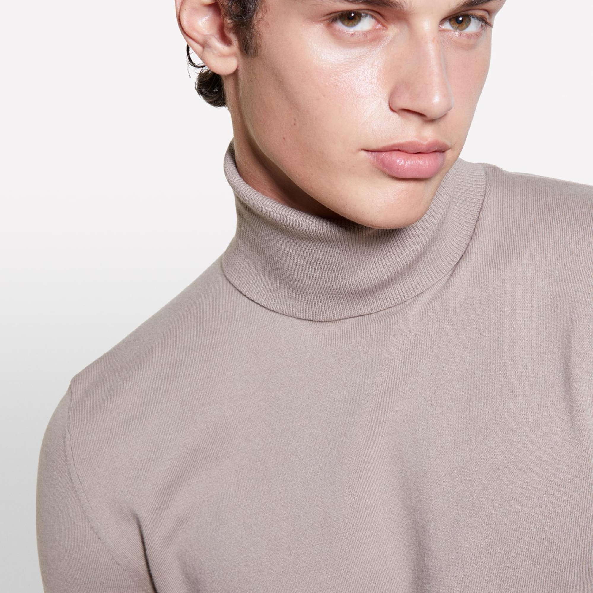 Erkek Deve Tüyü Koton Karışımlı Dik Yaka Kazak