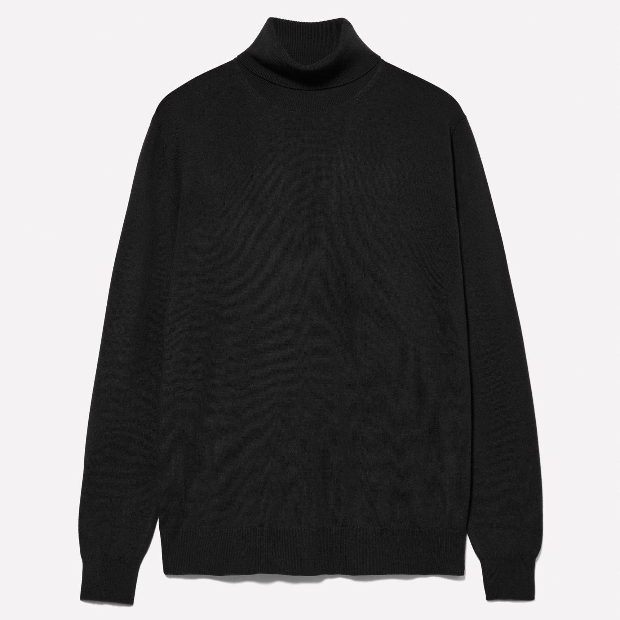 Erkek Siyah Yün Karışımlı Slim Fit Kazak