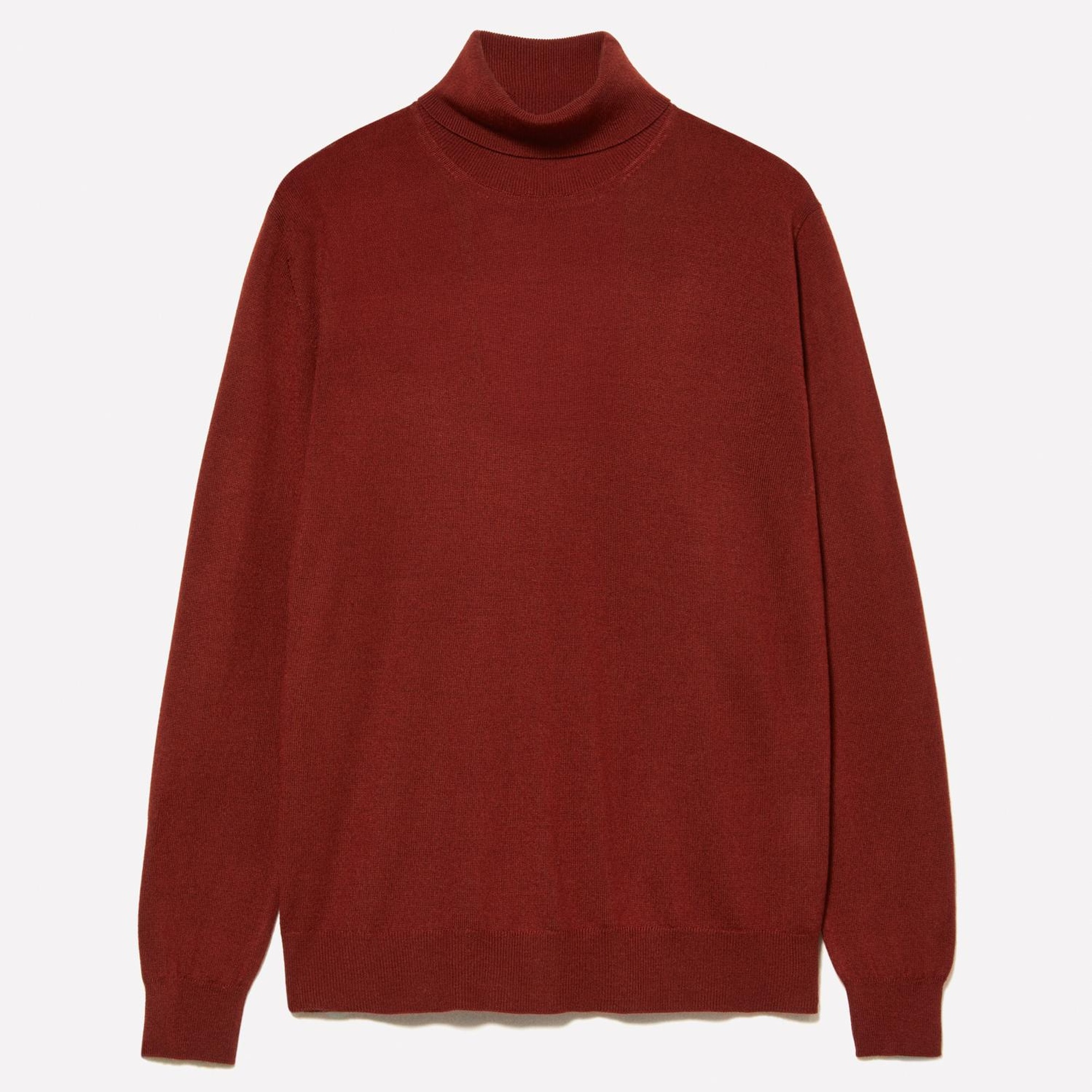 Erkek Bordo Yün Karışımlı Slim Fit Kazak